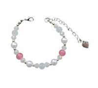 MALSSE Alla moda regolabile perline con ciondolo unico a forma di cuore catena mano catena partito e appuntamenti braccialetti per donne lega perline accessorio, Misura unica, come descritto