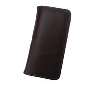 MALSSE Astuccio in pelle per penna stilografica, 3 scomparti, portatile, organizer da viaggio, per scuola, ufficio, uso quotidiano, con cerniera, B