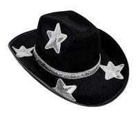 MALSSE Bachelorettes Party Cowgirls cappello per sposa bella paillettes stella carnevale donne servizi fotografici copricapo cappello