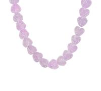 MALSSE Bella collana con ciondolo a forma di cuore in resina dai colori vivaci, leggera, comoda, regolabile, accessorio per l'uso quotidiano, multicolore, regalo per gioielli, Misura unica, come