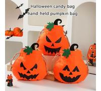 MALSSE Borsa a forma di zucca per dolcetti o dolcetti, collezionista di caramelle di Halloween, con manico morbido, per accessori per le vacanze, borsa per la raccolta di caramelle, Modello B., Taglia