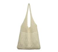 MALSSE Borsa a maglia per le donne Borsa a tracolla di grande capacità Borsa alla moda Shopping femminile Tessuto a mano Spiaggia Donna Borsa a maglia Grande Capacità Spalla Spiaggia Mare, Albicocca