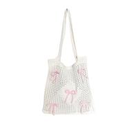 MALSSE Borsa a mano all'uncinetto Borsa Casual Spalla Shopping Borsa Per Le Donne Estati Mesh Beach Bag Pieghevole Hobos Borse Crochet Toted Bag Per Le Donne, B, One Size