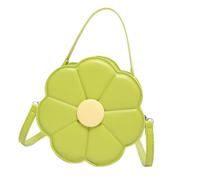 MALSSE Borsa a tracolla accattivante Borsa a tracolla delicata a forma di fiore Borse a tracolla in pelle PU Borsa casual per ufficio e viaggio Borsa a catena artistica, Verde, One Size