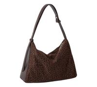 MALSSE Borsa a tracolla alla moda con stampa leopardata borsa ascellare di grande capacità per le donne borsa leggera e pratica borsa alla moda, Caff, One Size