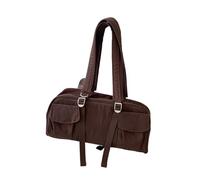 MALSSE Borsa a tracolla alla moda di grande capacità per le donne Casual Satchel Coreano Borsa da viaggio Fitness Borsa per ufficio Palestra Ascelle, Caff, One Size
