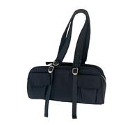 MALSSE Borsa a tracolla alla moda di grande capacità per le donne Casual Satchel Coreano Borsa da viaggio Fitness Borsa per ufficio Palestra Ascelle, Nero , One Size
