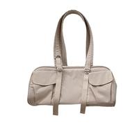 MALSSE Borsa a tracolla alla moda di grande capacità per le donne Casual Satchel Coreano Borsa da viaggio Fitness Borsa per ufficio Palestra Ascelle, Albicocca, One Size