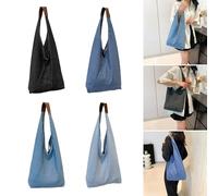 MALSSE Borsa a tracolla casual accattivante con spaziosa borsa per la spesa interna, pratica borsa per studenti e impiegati, versatile sotto le ascelle, Nero , One Size