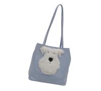 MALSSE Borsa a tracolla con cane in stile cartone animato, spaziosa e pratica, borsa a tracolla in poliuretano, borsa a tracolla per tutti i giorni, lavoro e viaggio, Blu, One Size