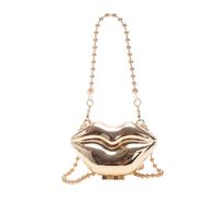 MALSSE Borsa a tracolla creativa per gli appassionati di moda, piccola borsa da sera Crossobdy borsa a mano per ogni occasione accattivante frizione, Oro, One Size