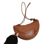 MALSSE Borsa a tracolla da donna alla moda tinta unita piccola borsa a tracolla in pelle PU con cerniera borsa a tracolla per casual e pendolarismo retrò borsa ascellare, Marrone, One Size