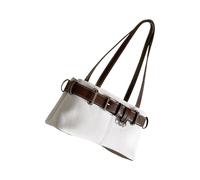 MALSSE Borsa a tracolla da donna borsa ascellare con fibbia cintura ornamento borsa per shopping e appuntamenti con ampia capacità borsa a tracolla da donna in PU, Caff, One Size