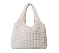 MALSSE Borsa a tracolla da donna Borsa estetica Borsa a tracolla di grande capacità Shopping Incontri Moda Ascella pieghettata Donna Ascella Borsa a pieghe Grande capacità Spalla Trend Ascelle, bianco