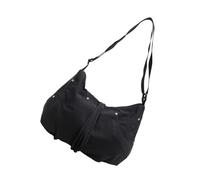MALSSE Borsa a tracolla da donna elegante e di grande capacità, borsa casual in nylon, adatta per varie occasioni, borsa da lavoro in ufficio, Nero , One Size