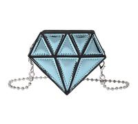 MALSSE Borsa a tracolla da donna in pelle PU con tracolla a catena Borsa a tracolla Borsa a tracolla moda piccola borsa a tracolla a forma di borsa a tracolla borsa in pelle PU, Azzurro, One Size
