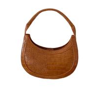 MALSSE Borsa a tracolla da donna in pelle PU moda luna shopping incontri piccola borsa per tutti i giorni da donna in pelle PU spalla piccola borsa gnocchi, Marrone, One Size