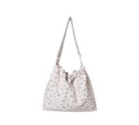 MALSSE Borsa a tracolla da donna in tela a tracolla increspata ascella grande capacità messaggeri coulisse ascellare donna tela spalla coulisse ascella grande capacità Crossbody, Beige, One Size
