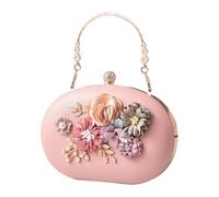 MALSSE Borsa a tracolla da donna, multifunzione, decorata con fiori, elegante, borsa da sera, per cene e gala, accattivante borsa per occasioni, A, One Size