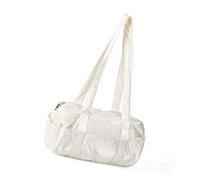 MALSSE Borsa a tracolla funzionale di grande capacità unica in poliestere borsa casual pratica con manico superiore borsa per le donne moda individualistica, bianco, One Size