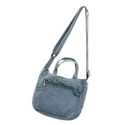 MALSSE Borsa a tracolla in jeans lavati alla moda adatta per professionisti che amano un tocco di moda jeans alla moda, Azzurro, One Size