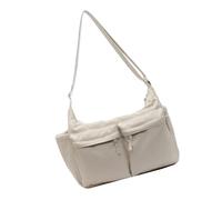 MALSSE Borsa a tracolla in nylon unisex alla moda con tracolla regolabile per borsa per la spesa pratica resistente all'acqua e di grande capacità, Beige, One Size