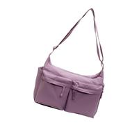 MALSSE Borsa a tracolla in nylon unisex alla moda con tracolla regolabile per borsa per la spesa pratica resistente all'acqua e di grande capacità, Viola, One Size