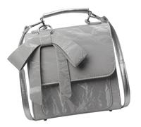 MALSSE Borsa a tracolla in pelle PU alla moda e borsa a tracolla zaino casual elegante borsa con fiocco per elegante borsa da donna in poliuretano, Argento, One Size