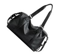MALSSE Borsa a tracolla in pelle PU da donna alla moda con tracolla regolabile e spaziosa maniglia interna superiore scuola e ufficio, Nero , One Size