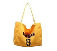 MALSSE Borsa a tracolla in tela casual accattivante con spaziosa borsa per la spesa interna pratica borsa per la spalla essenziale quotidiana, Giallo, One Size
