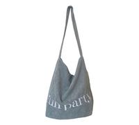 MALSSE Borsa a tracolla in velluto a coste blu alla moda con texture morbida e borsa vintage ascellare borsa a tracolla vintage grande capacità, Blu, One Size