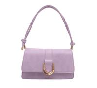 MALSSE Borsa a tracolla nera alla moda adatta per professionisti e studenti borsa a tracolla in pelle PU con tracolla pratica borsa hardware, Viola, One Size