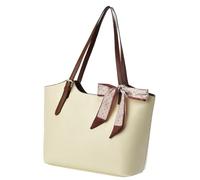 MALSSE Borsa a tracolla retrò alla moda per le donne pratica borsa ascellare in pelle PU di grande capacità leggera per l'uso quotidiano per pendolari di grande capacità, Beige, One Size