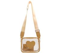 MALSSE Borsa a tracolla trasparente accattivante e pratica borsa a tracolla con portafogli in PU set facile da trasportare per uso quotidiano borsa portatile da viaggio, Giallo, One Size
