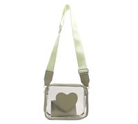 MALSSE Borsa a tracolla trasparente accattivante e pratica borsa a tracolla con portafogli in PU set facile da trasportare per uso quotidiano borsa portatile da viaggio, Verde, One Size