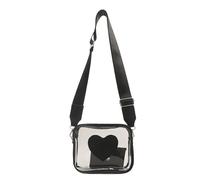 MALSSE Borsa a tracolla trasparente accattivante e pratica borsa a tracolla con portafogli in PU set facile da trasportare per uso quotidiano borsa portatile da viaggio, Nero , One Size