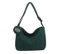 MALSSE Borsa a tracolla unica in velluto a coste con ampio spazio confortevole per l'uso quotidiano interno spazioso per lavoro o borsa a tracolla in velluto a coste quotidiano, Verde scuro, One Size