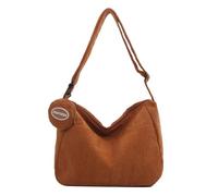 MALSSE Borsa a tracolla unica in velluto a coste con ampio spazio confortevole per l'uso quotidiano interno spazioso per lavoro o borsa a tracolla in velluto a coste quotidiano, Marrone chiaro, One