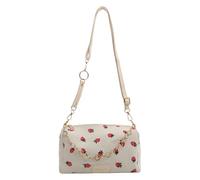 MALSSE Borsa a tracolla unica in velluto a coste con fragola, elegante borsa a tracolla per uso quotidiano e borsa da viaggio a forma di fragola, bianco, One Size