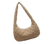 MALSSE Borsa a tracolla unica trapuntata per le donne borse a tracolla in nylon leggero adatto per varie occasioni Pratica borsa in nylon, cachi, One Size