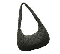 MALSSE Borsa a tracolla unica trapuntata per le donne borse a tracolla in nylon leggero adatto per varie occasioni Pratica borsa in nylon, Verde, One Size