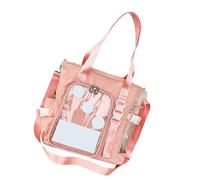 MALSSE Borsa a tracolla uniforme da scuola giapponese Campus trasparente con finestra a tracolla Anime Pin Display Grande Capacità Borsa da scuola resistente all'acqua Itabag, B, One Size