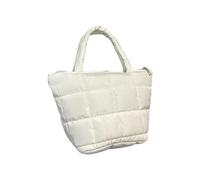MALSSE Borsa alla moda con motivo a griglia, borsa per la fiducia in ogni occasione, borsa alla moda e pratica, bianco, One Size