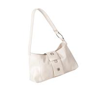 MALSSE Borsa ascellare alla moda comoda tracolla compatta essenziale borsa casual con cerniere premium coreano retrò ascellare donne, bianco, One Size