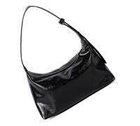 MALSSE Borsa casual in pelle PU cerata alla moda con tracolla regolabile pratica borsa a tracolla da donna per uso quotidiano elegante borsa a tracolla, Nero , One Size