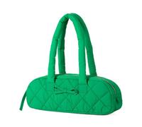 MALSSE Borsa da donna casual elegante trapuntata con fiocco imbottito PufferShoulder Bag spaziosa borsa ascellare per tutti i giorni essenziale bowknot quilting borsa a tracolla, Verde, One Size