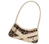 MALSSE Borsa da donna con stampa leopardata borsa retrò in pelle PU ascella pendolarismo elegante ascella donna ascella borsa all-matching spalla leopardata stampa ascellare, cachi, One Size