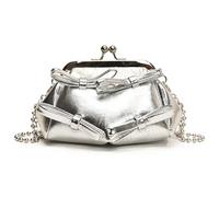 MALSSE Borsa da donna Fiocchi alla moda Borsa a tracolla Tracolla Tracolla Piccola Borsa Messaggeri All-matching Donna Archi Moda Crossbody Piccola Borsa Tracolla, Argento, One Size