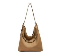 MALSSE Borsa da donna Grande Capacità Spalla Estetica Ascellare Con Catena Pendolarismo Semplice Borsa Ascella Donne Ascella Pelle Pu Pendolarismo Spalla Grande Capacità Per L'autunno, cachi, One Size