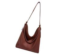 MALSSE Borsa da donna Grande Capacità Spalla Estetica Ascellare Con Catena Pendolarismo Semplice Borsa Ascella Donne Ascella Pelle Pu Pendolarismo Spalla Grande Capacità Per L'autunno, cioccolato, One
